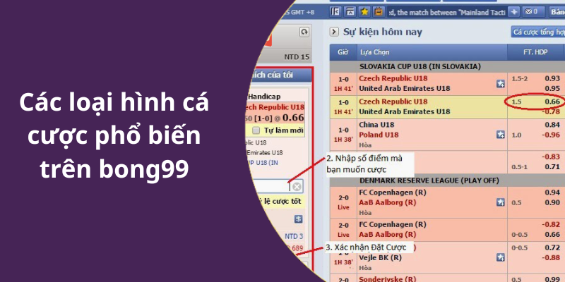 Các loại hình cá cược phổ biến trên bong99