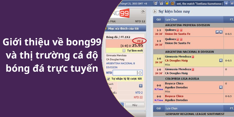 Giới thiệu về bong99 và thị trường cá độ bóng đá trực tuyến